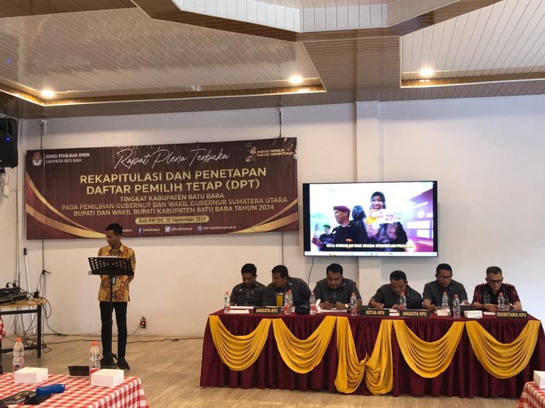 Komisi Pemilihan Umum (KPU) kabupaten Batu Bara menggelar Rapat Pleno Terbuka Rekapitulasi dan Penetapan Daftar Pemilih Tetap (DPT) Tingkat KPU Kabupaten Batu Bara Komisi Pemilihan Umum (KPU) kabupaten Batu Bara menggelar Rapat Pleno Terbuka Rekapitulasi dan Penetapan Daftar Pemilih Tetap (DPT) Tingkat KPU Kabupaten Batu Bara