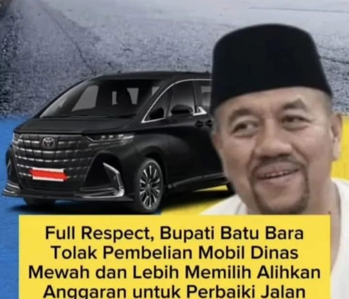 Menolak mobil Dinas Baru, Bupati Batubara Sumut,Baharuddin Siagian mendapat ribuan pujian masyarakat nya , karena Lebih mengutamakan menutupi jalan berlubang di kabupaten batubara Menolak mobil Dinas Baru, Bupati Batubara Sumut,Baharuddin Siagian mendapat ribuan pujian masyarakat nya , karena Lebih mengutamakan menutupi jalan berlubang di kabupaten batubara