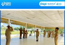 Dinas Komunikasi dan Informatika Kabupaten Batu Bara melaksanakan apel pagi Aparatur Sipil Negara (ASN) di lingkungan Dinas Kominfo